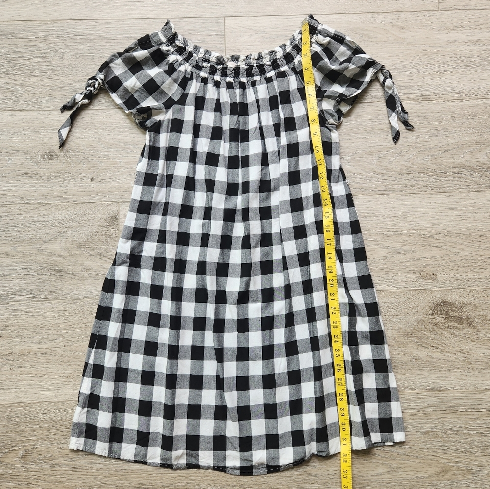 Loft Black and White Checkered Womens Medium Dress Cottagecore - Picture 8 of 10